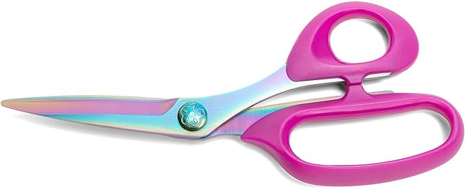 Sharp Sewing Scissors, Professional Heavy Duty Titanium Coating Forged Stainless Steel Multi-Purpose Shears for Fabric Leather, Dressmaking, Tailoring, Quilting, Home & Office, Art & School, 8 inch