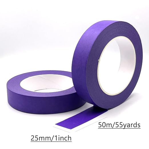 Purple Painters Tape - 1 inch Wide, Masking Tape for Arts, Crafts, Painting, Labeling, Decoration, School Projects, Home Office - 2 Rolls x 55 Yards Each