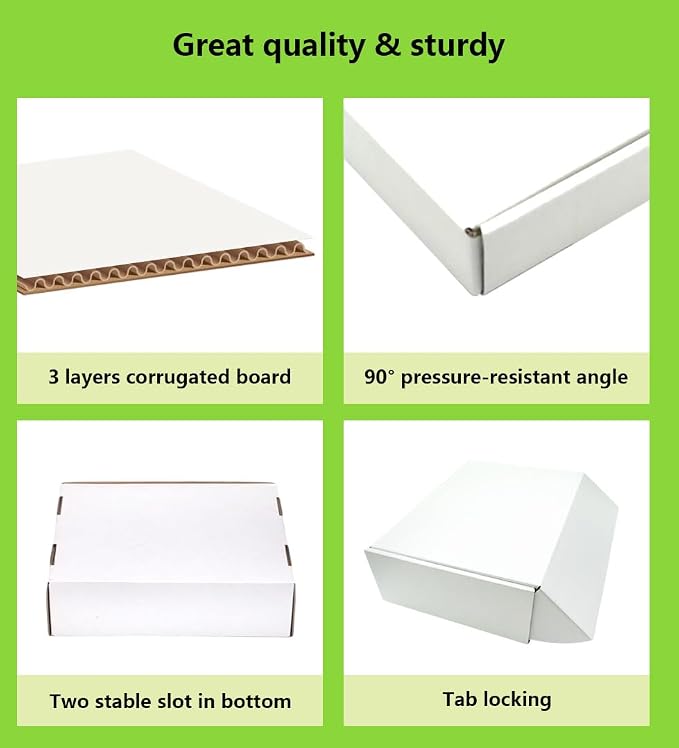 4x4x2 inches Shipping Boxes 25 Pack,TUKYLIL White Corrugated Cardboard Box,Mailer carton for Packaging Small Business,Gifts,Craft,Jewelry,daily supplies