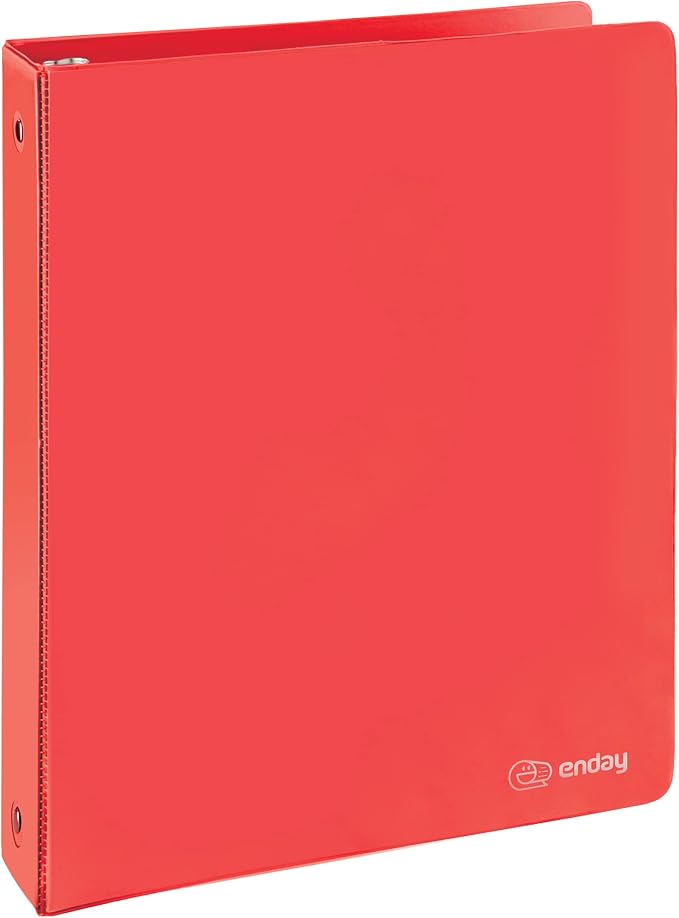 Enday 3 Ring Binder 1.5 Inch, Red Heavy Duty Three Ring Binder, 325 Sheets Capacity - 1.5 Inch Binder for Home School and Office