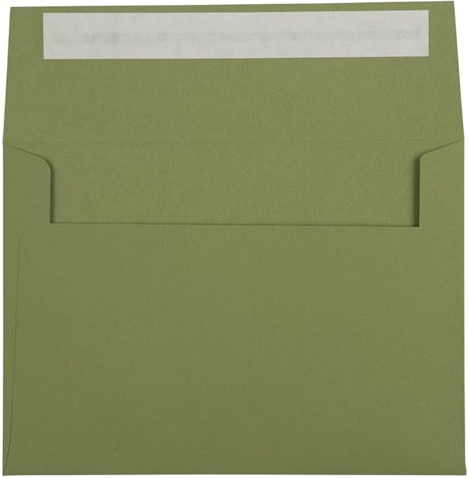 LUXPaper A7 Invitation Envelopes | Peel & Press | 5 1/4" x 7 1/4" | Olive Green | 70lb. Text | 50 Qty