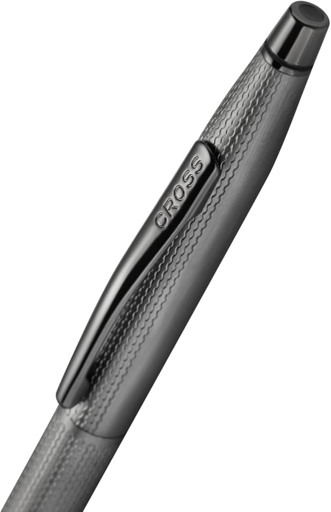 Cross Classic Century Slate Gray Engraved Diamond Pattern Ballpoint Pen - Refillable Pen for Effortless Writing - Black Ink - Durable Construction - Premier Distinctive Look - Gift-Ready