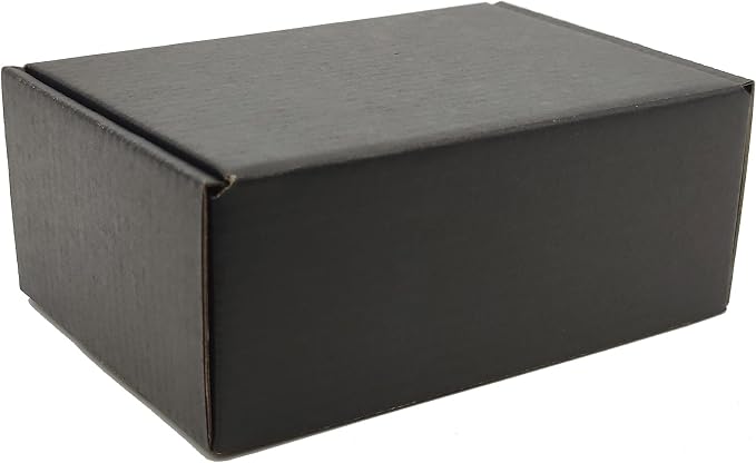 6x4x2 Shipping Boxes Set of 50, Black Mailer Corrugated Cardboard Box | for Packaging, Literature, Packing, Mailing, Storage, Small Business, Moving, Gift, Supplies, Quick Fold, Tab Locking