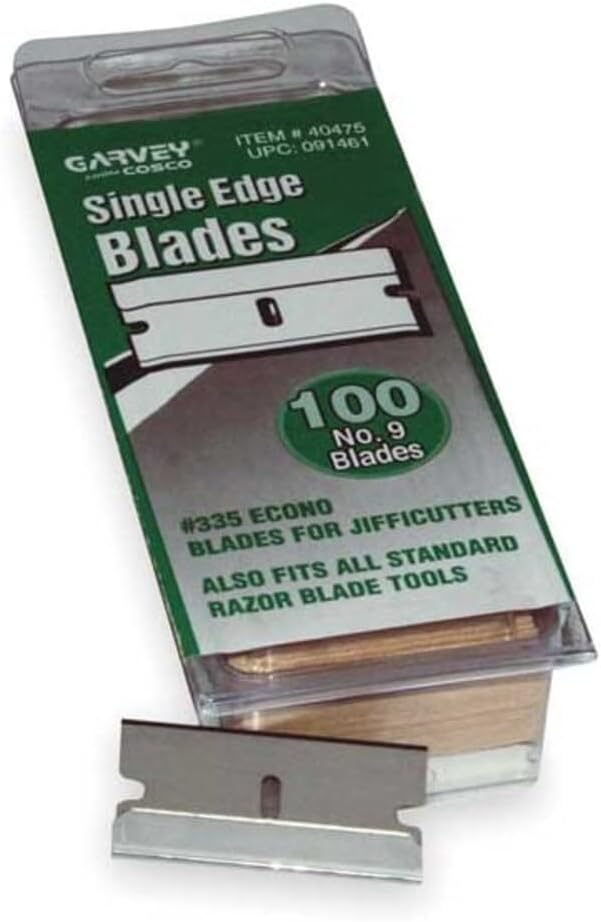 Garvey Economy Single Edge Cutter Blade, Box of 100 (40475)