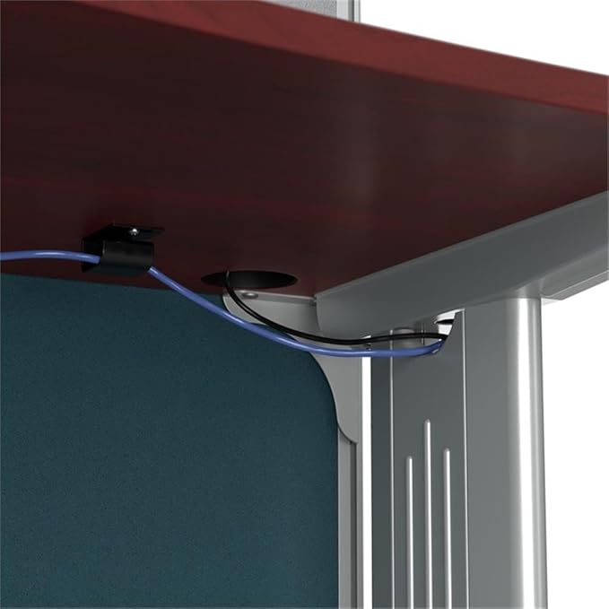 Bush Business Furniture Office in an Hour 65W L Shaped Cubicle Desk with Storage, Drawers, and Organizers in Hansen Cherry | Modern Computer Table Set with Privacy Panels for Commercial Workspace