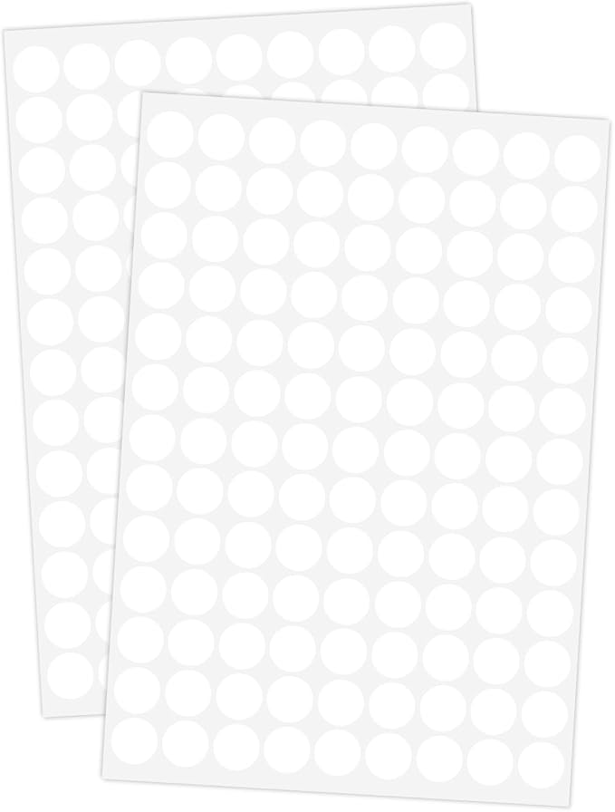 2340 PCS White Dot Stickers 1/2" Round Circle Coding Labels | Used as calendar markers, kindergarten activities, craftst, recommended for writing with oil-based markers,strong adhesion.