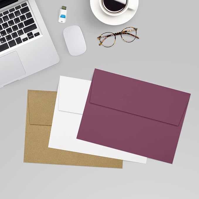LUXPaper A7 Invitation Envelopes | Peel & Press | 5 1/4" x 7 1/4" | Vintage Plum | 80lb. Text | 50 Qty