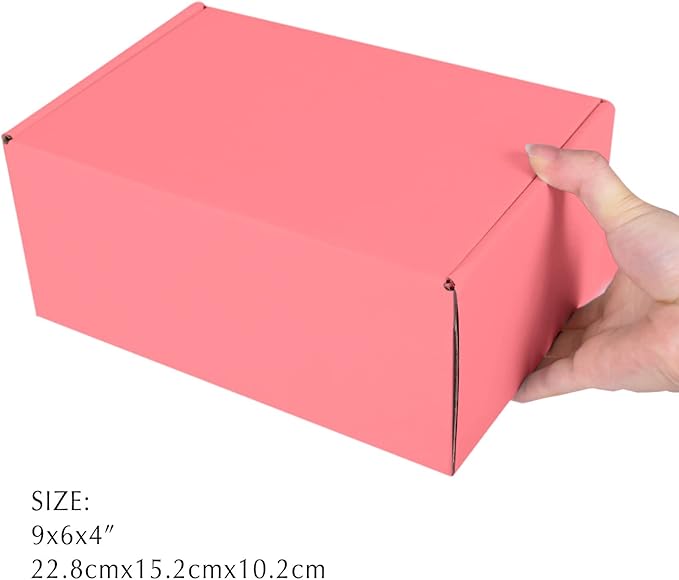 Pink Cardboard Corrugated Boxes - 9x6x4, 30 Pack - Shipping & Mailing Boxes