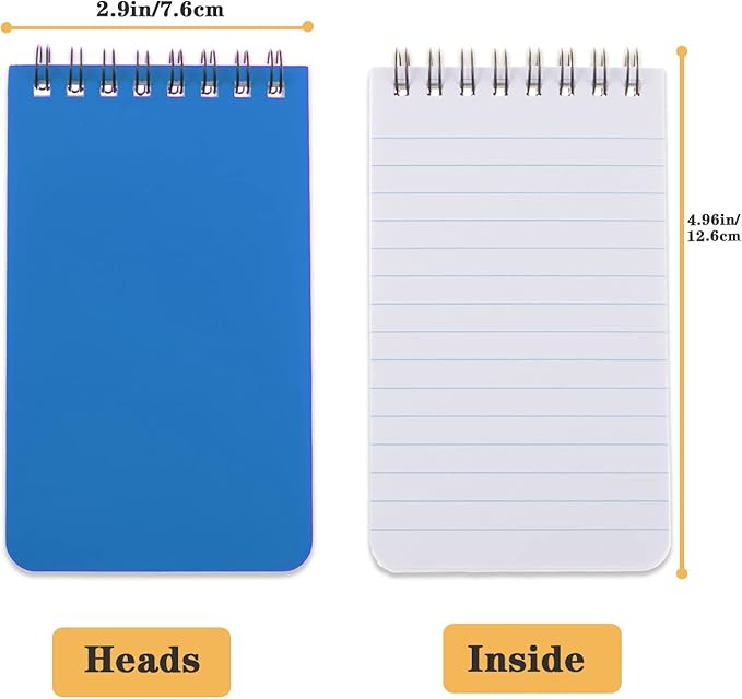QiCheng 12 pcs Pocket Notebook Small Notepad Pocket Notepad Small Spiral Notebooks 3X5Inches (12pac)