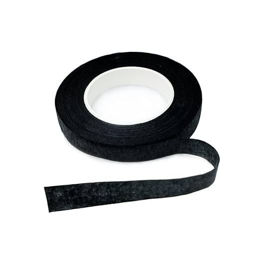BEADNOVA Floral Tape 1/2inch Flower Tape Black Floral Tape for Bouquets Floral Arranging Stem Wrap Craft (Black, 30yards)