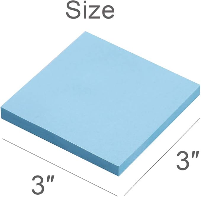 (24 Pack) Sticky Notes 3x3 in Pastel Stickies Super Sticking Power Memo Pads, Strong Adhesive, 74 Sheets/pad