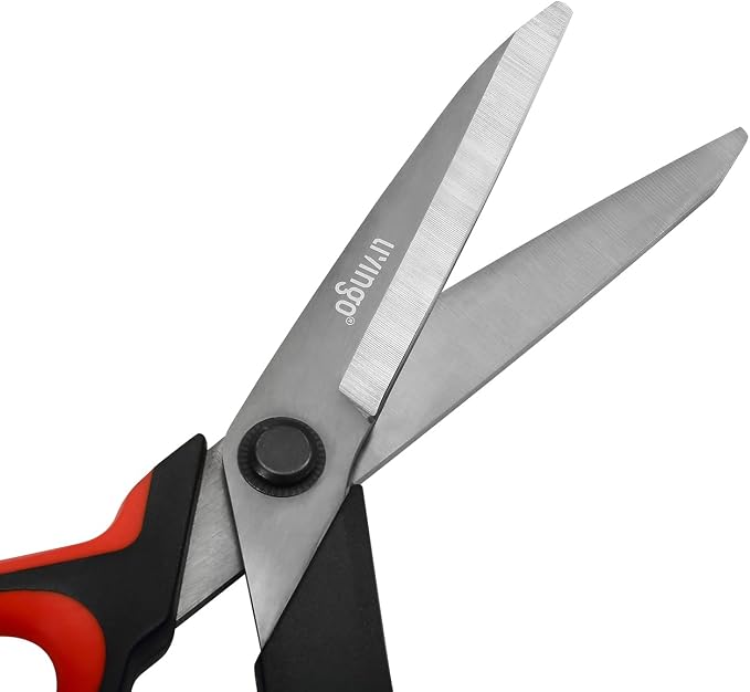 LIVINGO 9-Inch Industrial Scissors - Heavy Duty All Purpose Shears | Non-Slip Grip with Stainless Steel Blades for Cardboard, Fabric, Leather, Packaging, Workshop and Home Projects