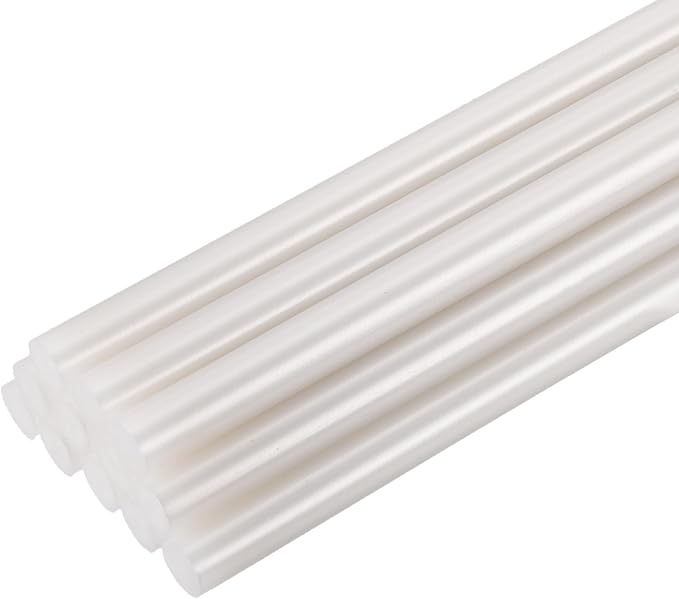 uxcell 12pcs Full Size Hot Glue Sticks for Glue Gun 7/16 x 8 Inch Large Glue Sticks, 11 x 200mm Metallic White