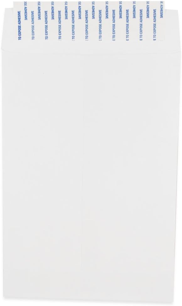 JAM PAPER 6 1/2 x 9 1/2 Open End Commercial Envelopes with Peel and Seal Closure - White - 50/Pack