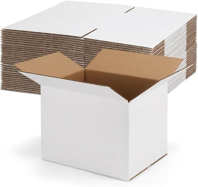 Rempry 30 Pack 8x6x6 Shipping Boxes White, Small Corrugated Cardboard Box for Mailing, Packaging Small Business, Kraft Mailer Gift Boxes