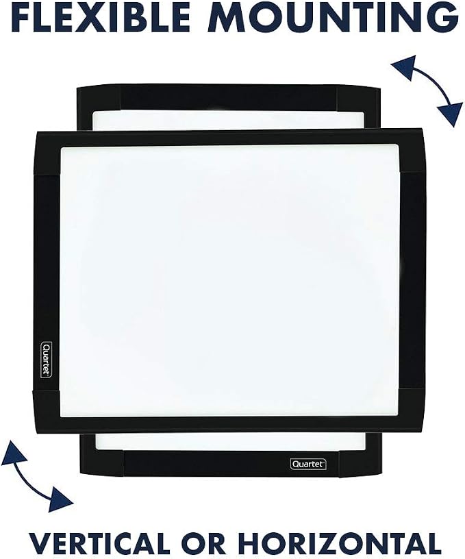 Quartet Magnetic Whiteboard, 8-1/2" x 11" White Board for Wall, Dry Erase Board for Kids, Perfect for Home Office & Home School Supplies, 1 Dry Erase Marker, 2 Magnets, Black Frame (MHOW8511-BK)