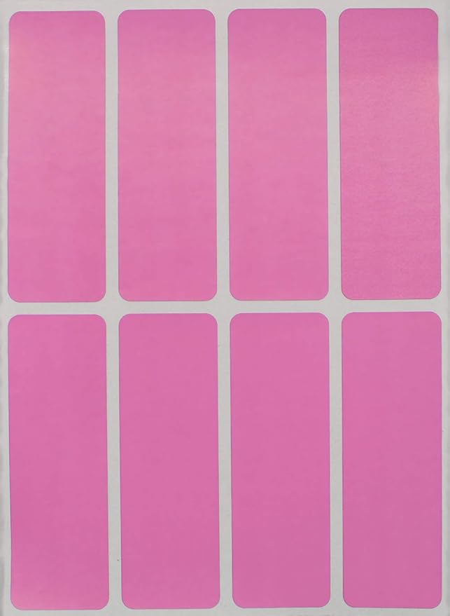 3x1 inch Rectangular Color Coding Labels (75mm x 25mm) Pastel Pink Blank Stickers Labels 864 - Pack by Royal Green