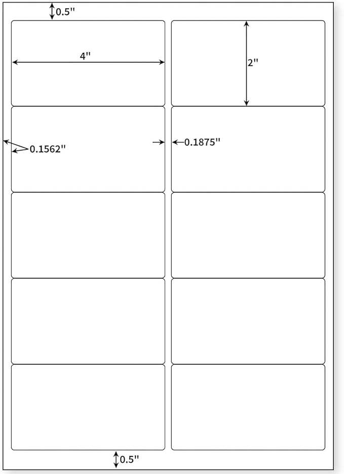 200 Sheets 2" x 4" Shipping Mailing Labels Printable White 10 up Address Label for Laser/Inkjet Printers - Matte, 10 Labels per Sheet, All 2000 Labels