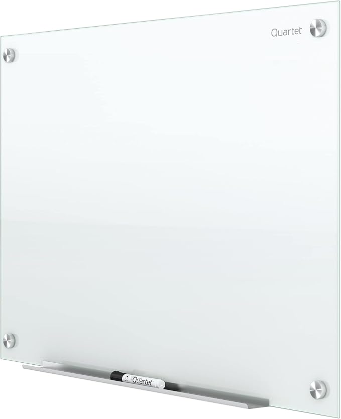 Quartet Dry Erase Board, Glass Whiteboard 96"W x 48"H, Non-Magnetic, Infinity, White (G9648NMW)