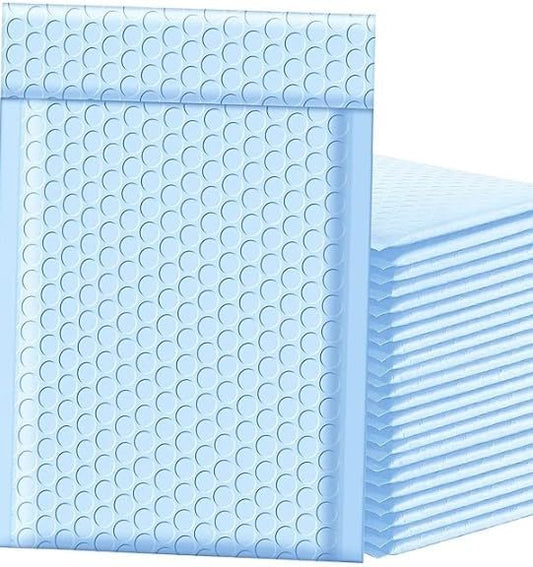 YGM Bubble mailer padded envelopes bubble wrap envelopes for shipping envelopes bubble mailer Waterproof Poly bubble mailers envelope Bulk packaging poly bag (Blue Light, 4 x 8 (10 Pcs))