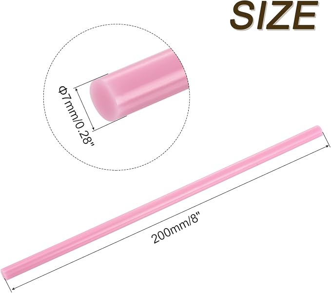 uxcell 30pcs Full Size Hot Glue Gun Sticks 8-inch x 0.27-inch High Sticky Small Hot Glue Sticks for Glue Gun, Pink