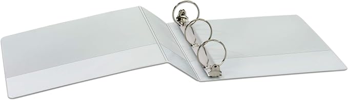 Cardinal 2 Inch 3 Ring Binders, White, 4 Pack, Round Ring Binder, Holds 475 Sheets, PVC Free, Customizable Covers, 2 Pocket View Binders for Office and School Organization