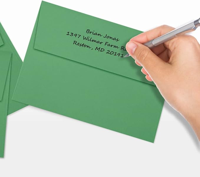 LUXPaper A7 Invitation Envelopes | Peel & Press | 5 1/4" x 7 1/4" | Holiday Green | 80lb. Text | 50 Qty