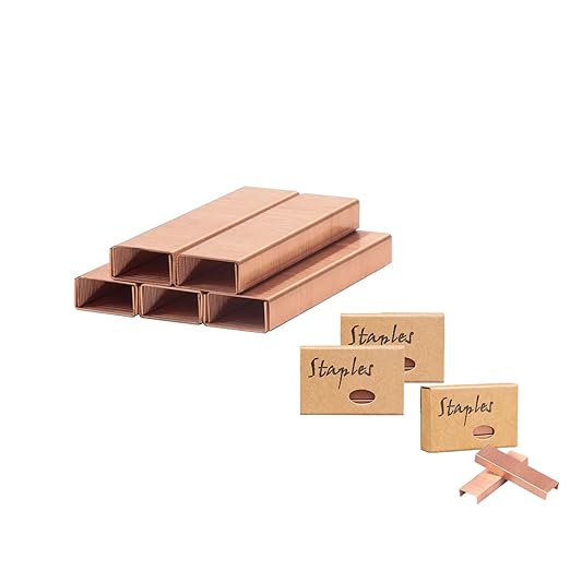 NatSumeBasics 3000 Rose Gold Staples 26/6 Standard Colored Staple Refill for Desk Stapler, 1000 Per Pack, Total 3 Pack Staples (Rose Gold)