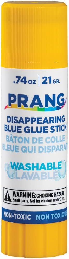 Prang Washable Glue Stick, Blue, 0.74 oz., 60 Count | Ideal for crafts, school projects, paper bonding and DIY creations