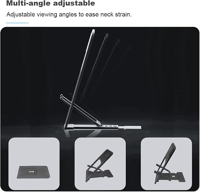 Kemoxan Ultra-Slim Foldable Cell Phone Stand for Desk, Ultrathin Portable Pocket Smartphone Kickstand, V Small Mobile Phone Travel Mount Compatible with Universal iPhone IPads Android Kindle