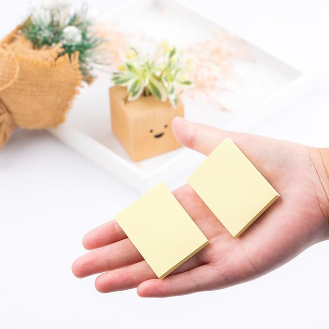 (50 Pads) Sticky Notes 1.5x2, Sticky Pads, Recyclable, Self-Stick Pads, Easy to Post for Home, Office, Notebook (Yellow)