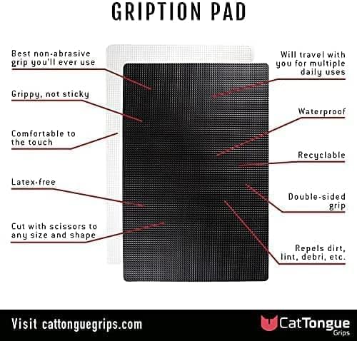 8"x12" Non-Slip Grip Pad, Non-Adhesive, Black, 1-Pk | Gription's unique non-rubber material with double-sided traction is perfect for desks, workstations & countertops