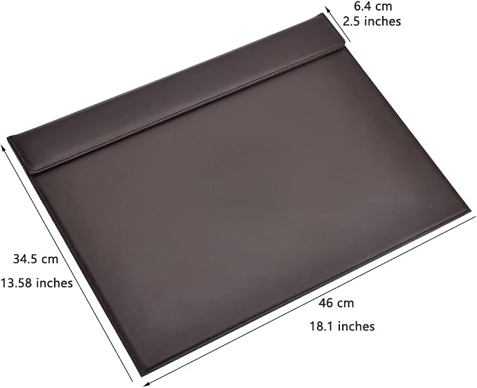 18''x14'' Large Rectangle A3 Desk Writing & Drawing Desk Pad &Board Table Protector Mat with Paper Clip on Top Brown