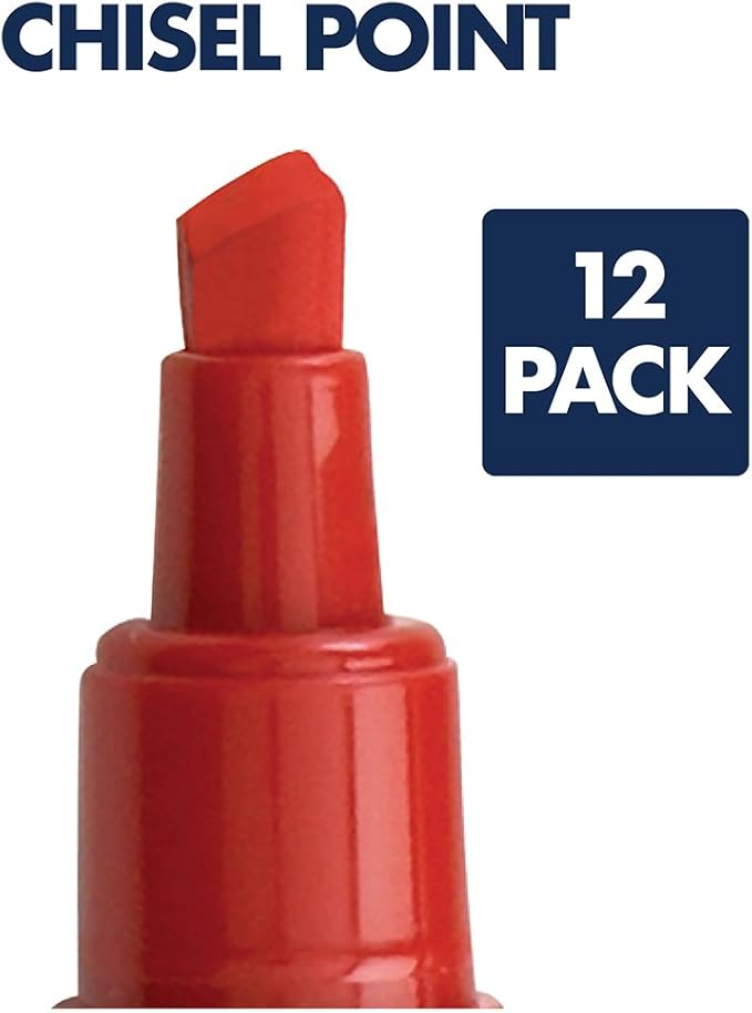 Quartet Dry Erase Markers, Whiteboard Markers, Chisel Tip, EnduraGlide, White Board Dry Erase Pens for Teachers, Home School & Office Supplies, Red, 12 Pack (5001-4M)