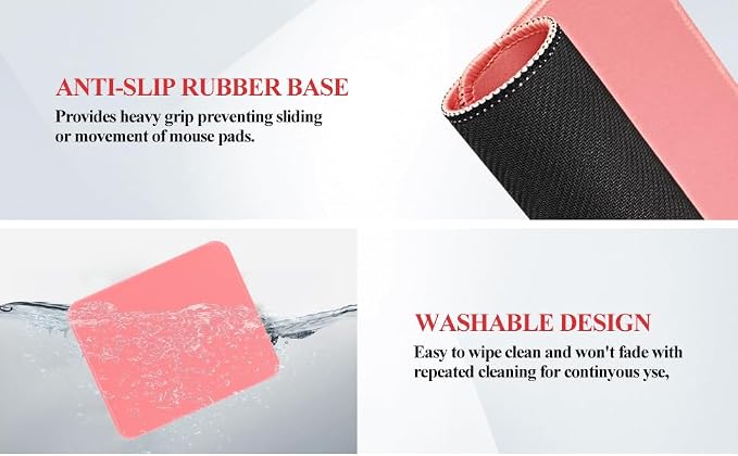 Mouse Pads, 3 PCS,Light Pink Standard Mouse Pads, Office and Gaming,Stitched Edges, Rubber Anti Slip Base Mouse pad, Dirt Resistant, Durable, Square, 10.2 inches x 8.3 inches x 0.12 inches