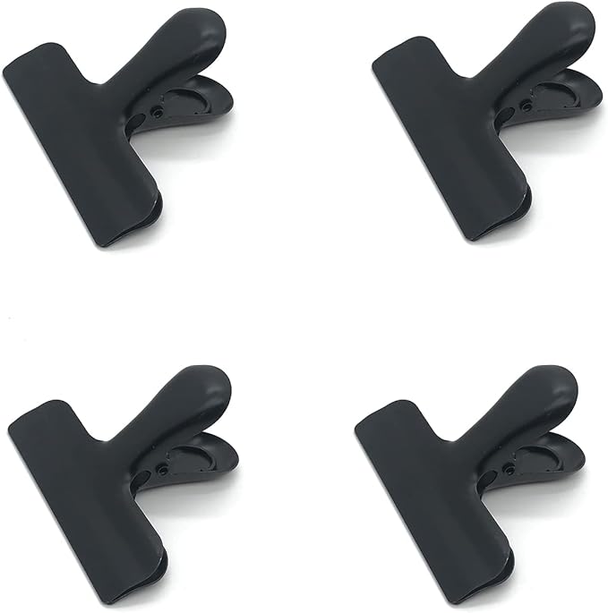 8 Pack Metal Chip Clips, 3 Inch Wide Stainless Steel Heavy Duty Food Bag Clips, Black