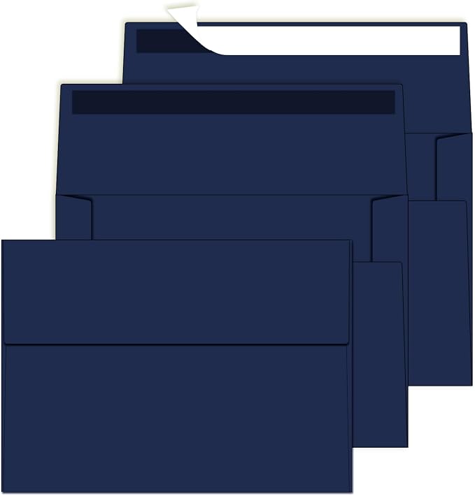 4x6 Envelopes For Invitation (50, Blue, A4) | A4 Envelope blue,50 pack 4x6 card Envelopes Self Seal,for weddings, greeting cards,baby shower,photos,birthday