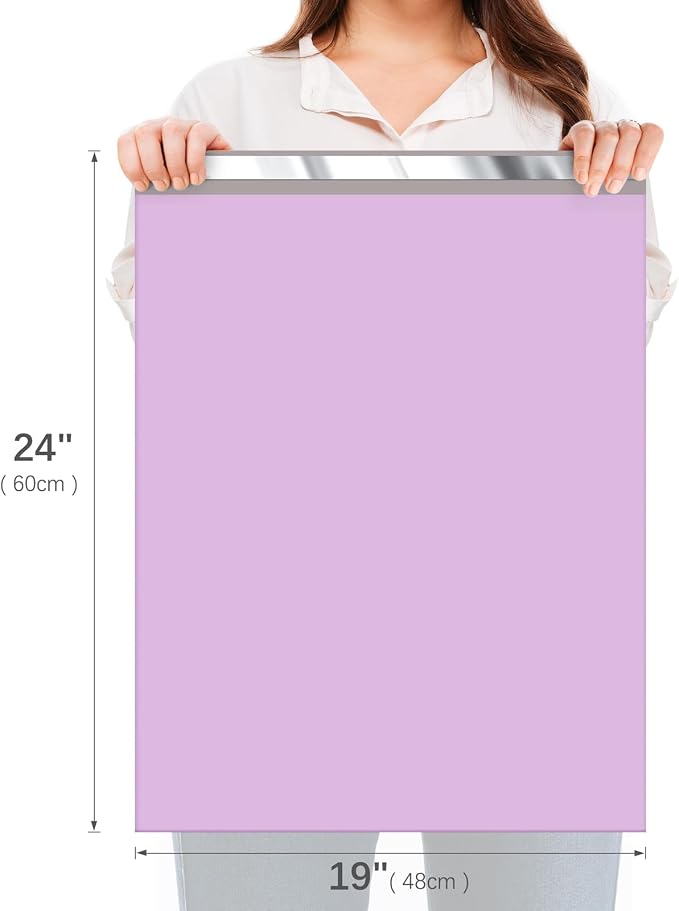 Fuxury Large Poly Mailers 19x24" 500 Pcs,Shipping Bags for Clothes | Waterproof Self Seal Mailing Envelopes,Strong Adhesive Packaging Mailers Poly Bag For Books Clothes Business,Light Purple