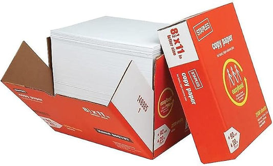 Staples Multiuse Copy Paper, 20 lb, 92 Bright, 8.5x11 In, 2500/Ctn | Reliable white paper for office, school & home printing and copying.