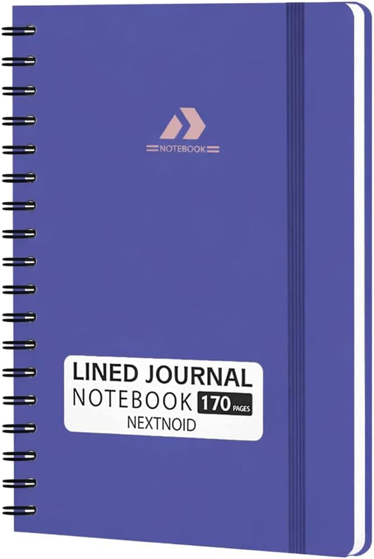 Nextnoid Lined Spiral Notebook Journal For Women & Men - A5(5.8" x 8.3") 170 Pages, Hardcover Notebooks for Work & Note Taking, College Ruled Journals for Writing - Violet Blue