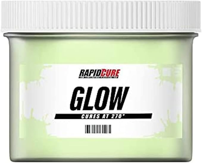 Rapid Cure® Screen Printing Ink Glow in The Dark (8oz.) - Plastisol Ink for Screen Printing, Fast Curing Fabric Paint - Screen Print Direct®, USA Made