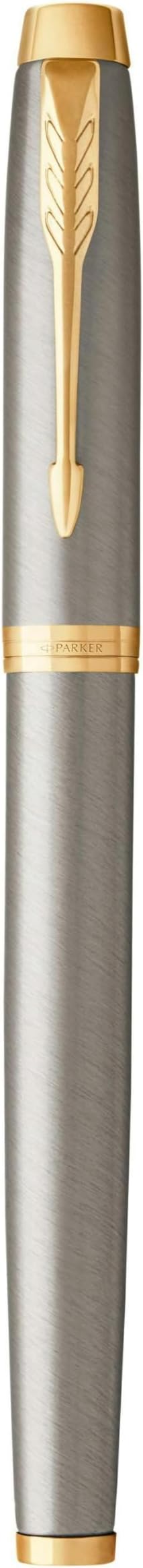 PARKER IM Rollerball Pen, Brushed Metal with Fine Point Black Ink Refill, Gift Box (1931663)