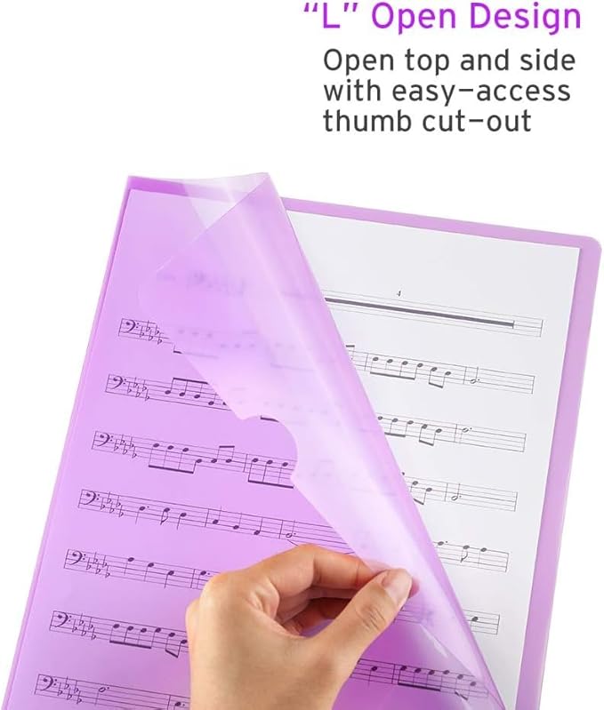 Sooez 36 Pack Clear Document Folder Project Pockets, Clear Plastic Folders Letter Size Plastic Document Folders Paper Poly Jacket Sleeves Folders Copy, 6 Assorted Colors