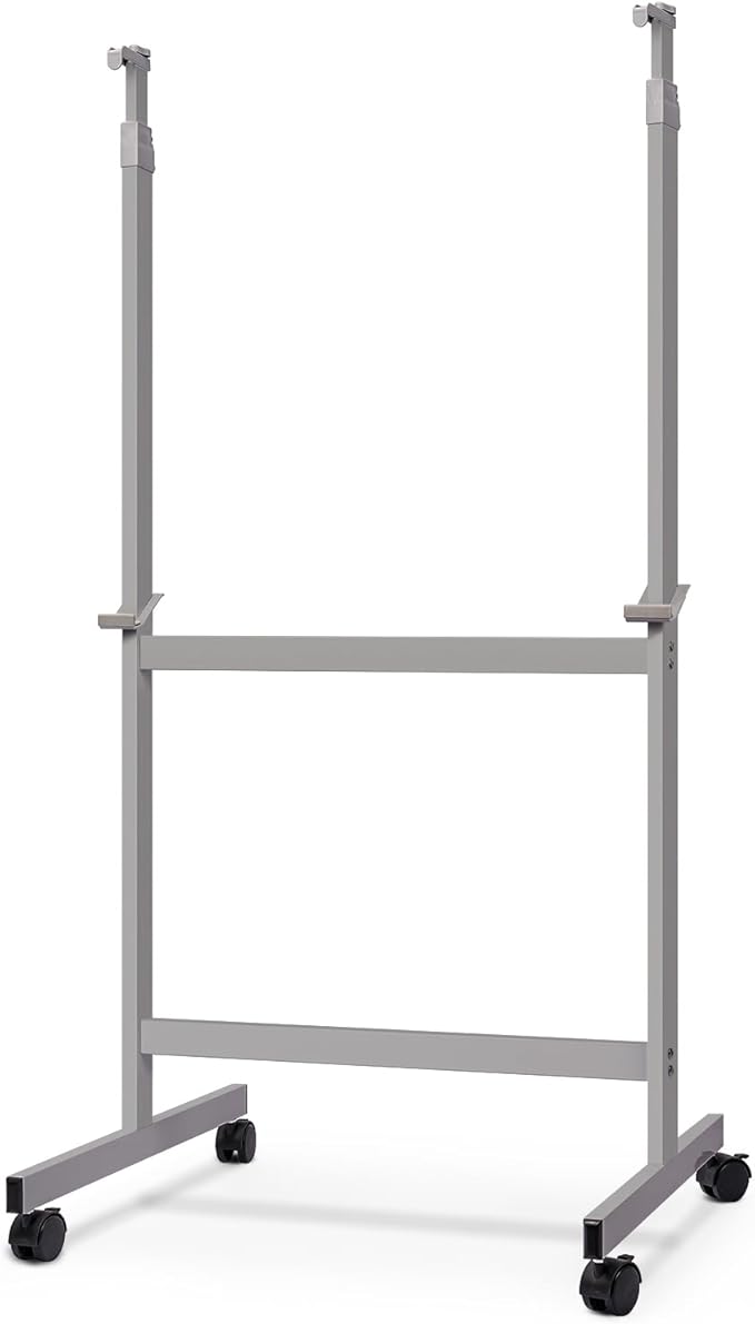 Maxtek Mobile Whiteboard Stand with Wheels, Stand Only, No Drill (Grey) | Height Adjustable Dry Erase Boards, No Drill Setup, Rolling Easel Frame for Home, Office, Homeschool,Classroom