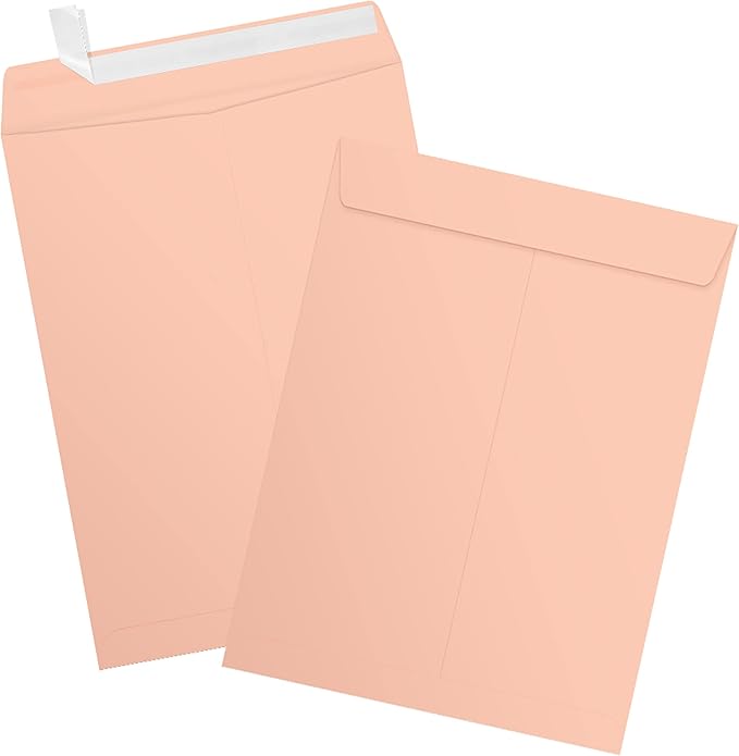 LUXPaper 9 x 12 Open End Envelopes | Peel & Press | Blush Pink | 80lb. Text | 50 Qty