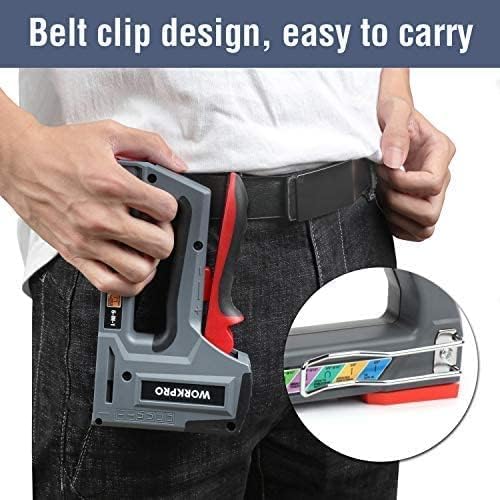 WORKPRO 6-in-1 Staple Gun, Manual Brad Nailer with 4000 Counts Staples | Upholstery Stapler Nail Gun for Fixing Material, Decoration, Carpentry, Furniture, Doors and Windows