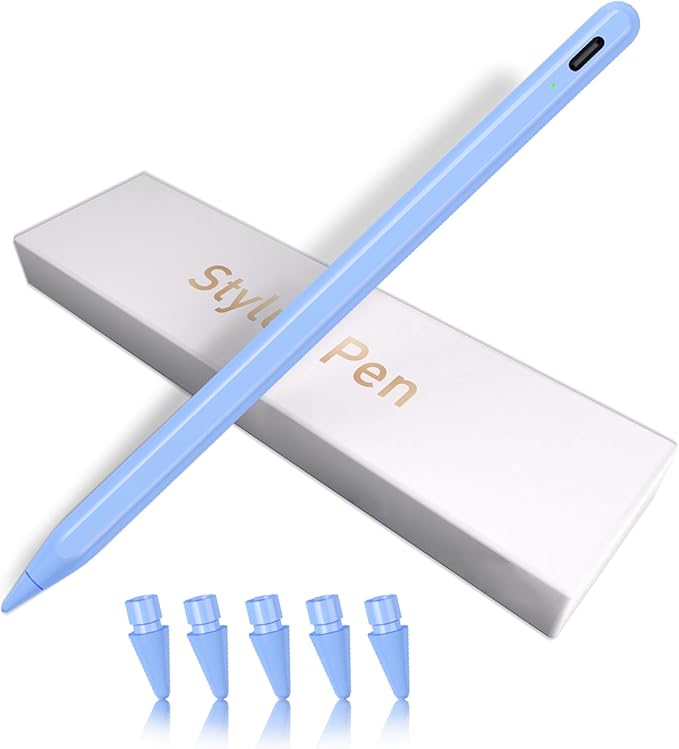 iPad Pencil for 9th & 10th Generation, Fast Charge Stylus Pen for Palm Rejection and Tilt Sensitivity, Compatible with iPad Pro 11/12.9in, Mini 5/6, iPad 6/7/8/9/10, Air 3/4/5 (Blue)