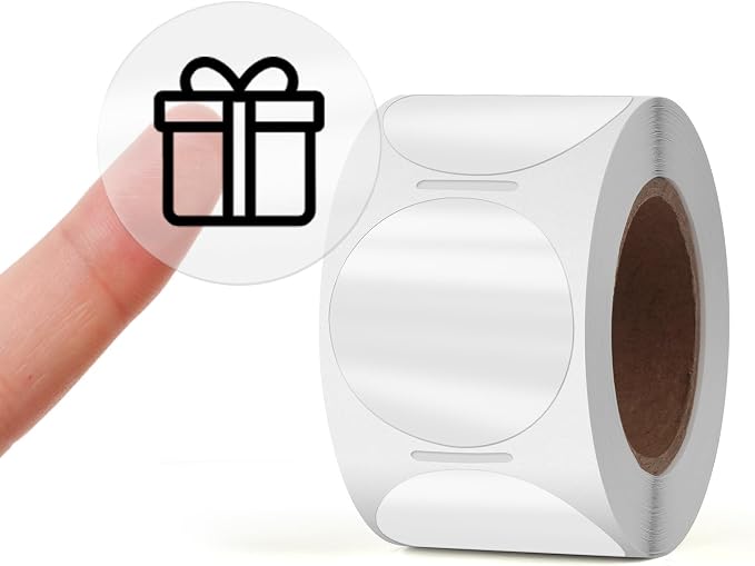 Transparent Round Thermal Labels 1.5 Inch Waterproof Stickers 300 PCS