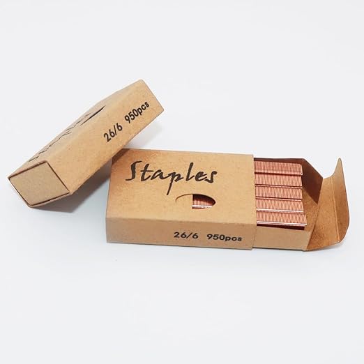NatSumeBasics 3000 Rose Gold Staples 26/6 Standard Colored Staple Refill for Desk Stapler, 1000 Per Pack, Total 3 Pack Staples (Rose Gold)