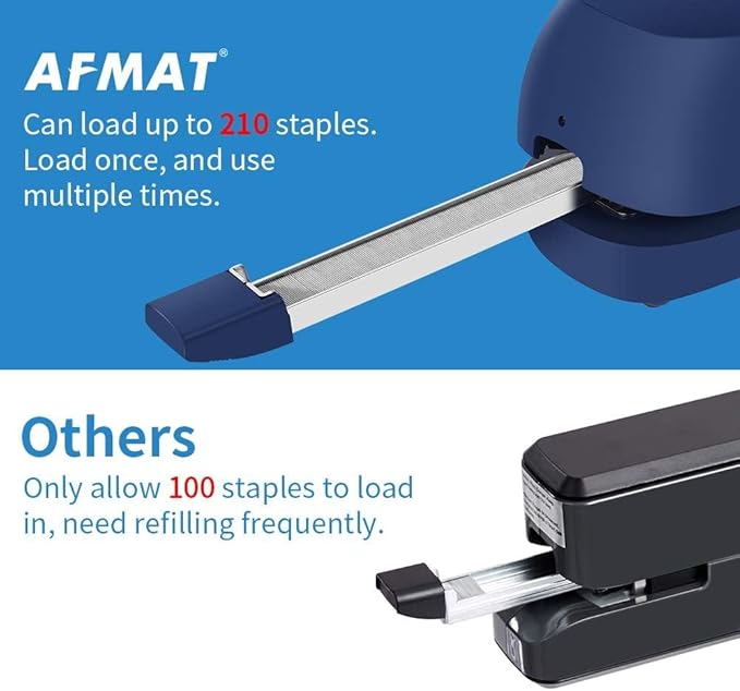 Electric Stapler for Desk, Automatic Stapler Desktop, Office Staplers Electric, AC or Battery Powered Staplers Heavy Duty Office Use, with Reload Reminder & Release Button, 25 Sheets Capacity, Blue